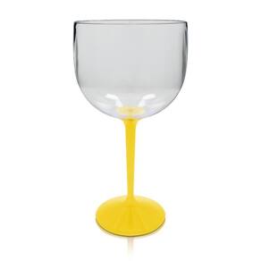 Taça Gin Bicolor Amarela Acrílico Ps Krystalon