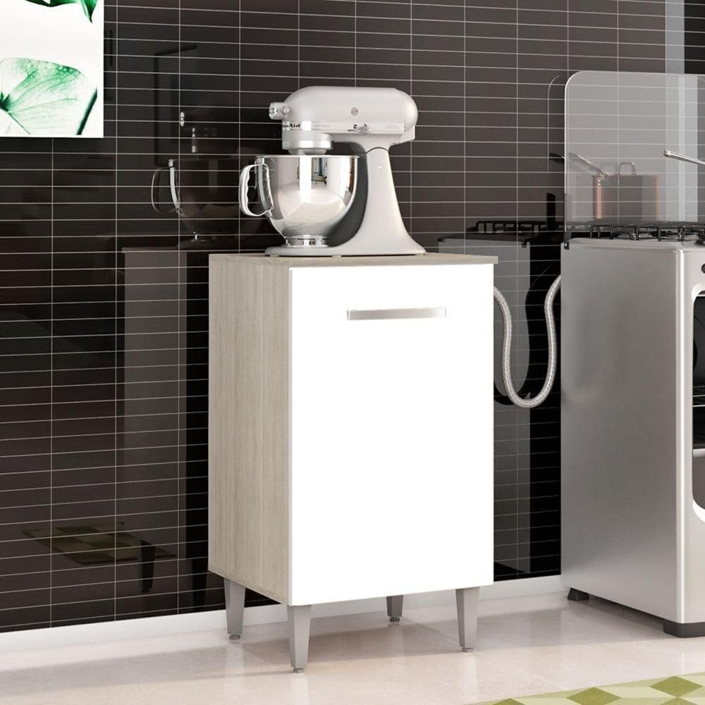 Balcão Multiuso Porta Botijão De Gás Angela Elmo/branco Hr Móveis
