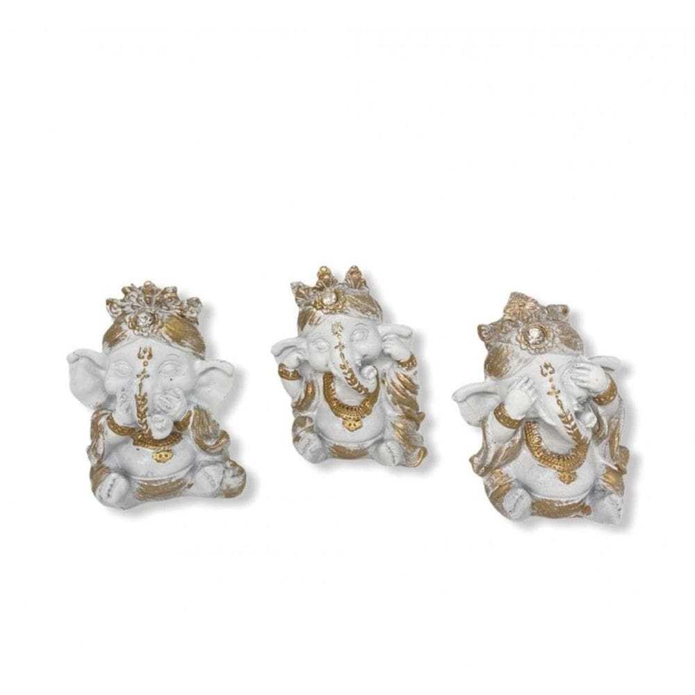 Escolha a Cor Trio Ganesha Cego Surdo Mudo 8 cm em Resina