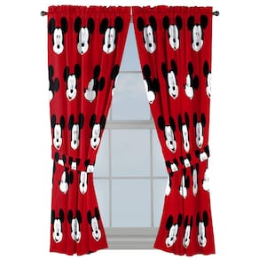 Conjunto de cortinas Jay Franco Mickey Mouse Kids com gravatas vermelhas