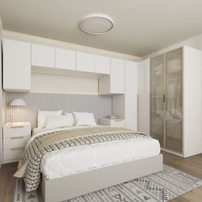 Guarda-Roupa Modulado de Canto 8 Peças 10 Portas Jade Cabecasa Madeiramadeira Branco/Avelã