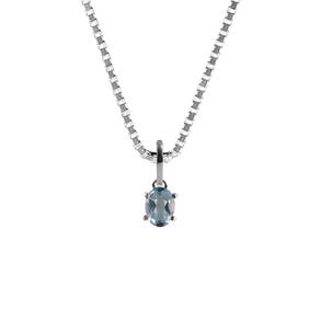 Colar Prata 925 Topázio Azul Natural Verdadeiro - P. Vecchio