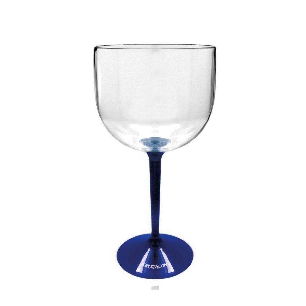Kit 6 Taças Gin Bicolor Azul Acrílico Poliestireno