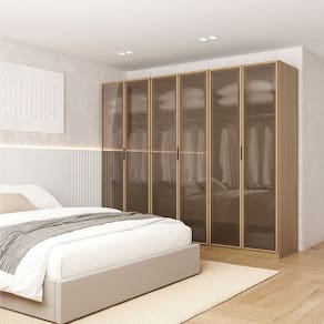Guarda-Roupa Modulado 3 Peças 6 Portas Jade Cabecasa Madeiramadeira Avelã