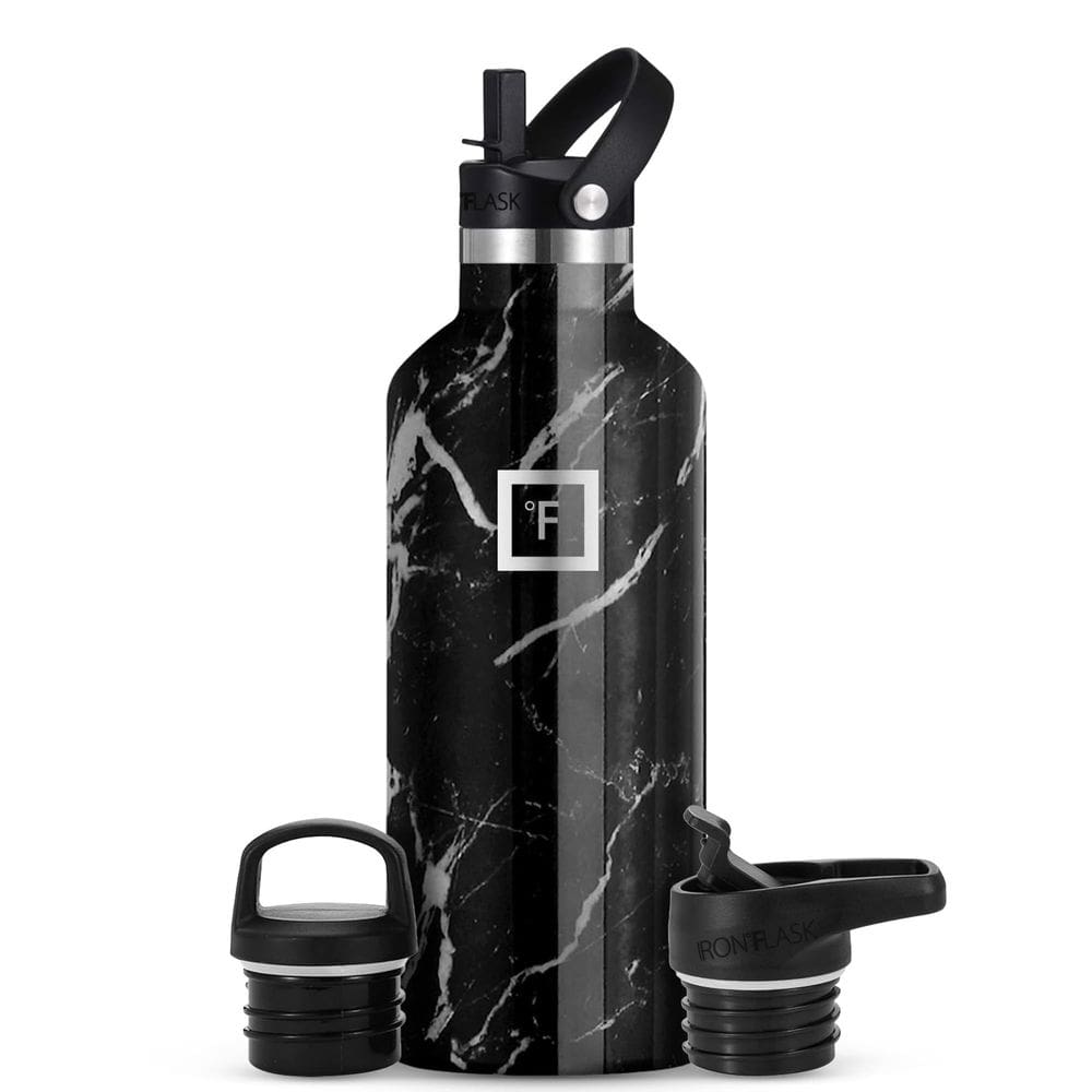 Garrafa de água IRON °FLASK Camping & Hiking 960 ml com 3 tampas