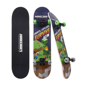 Skate Sakar Minecraft 79 cm e 9 camadas Maple Deck