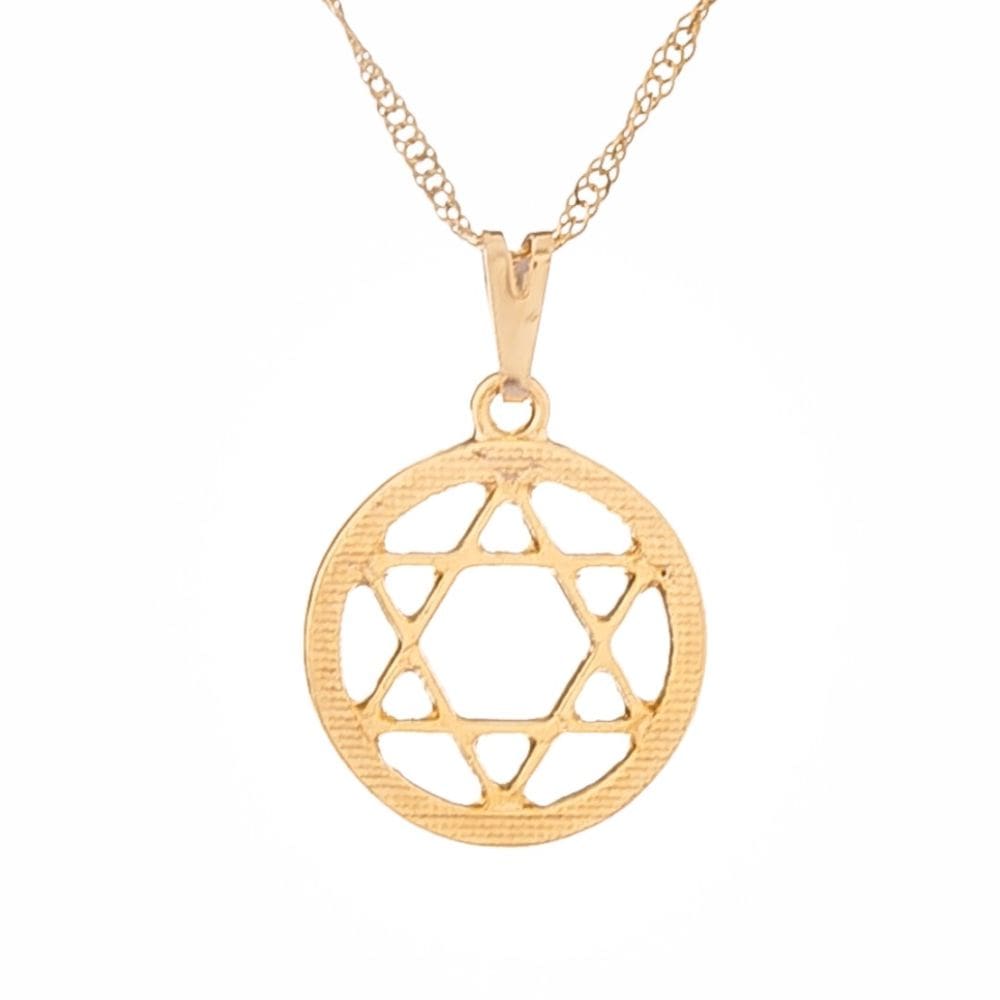 Gargantilha Estrela de David Folheada