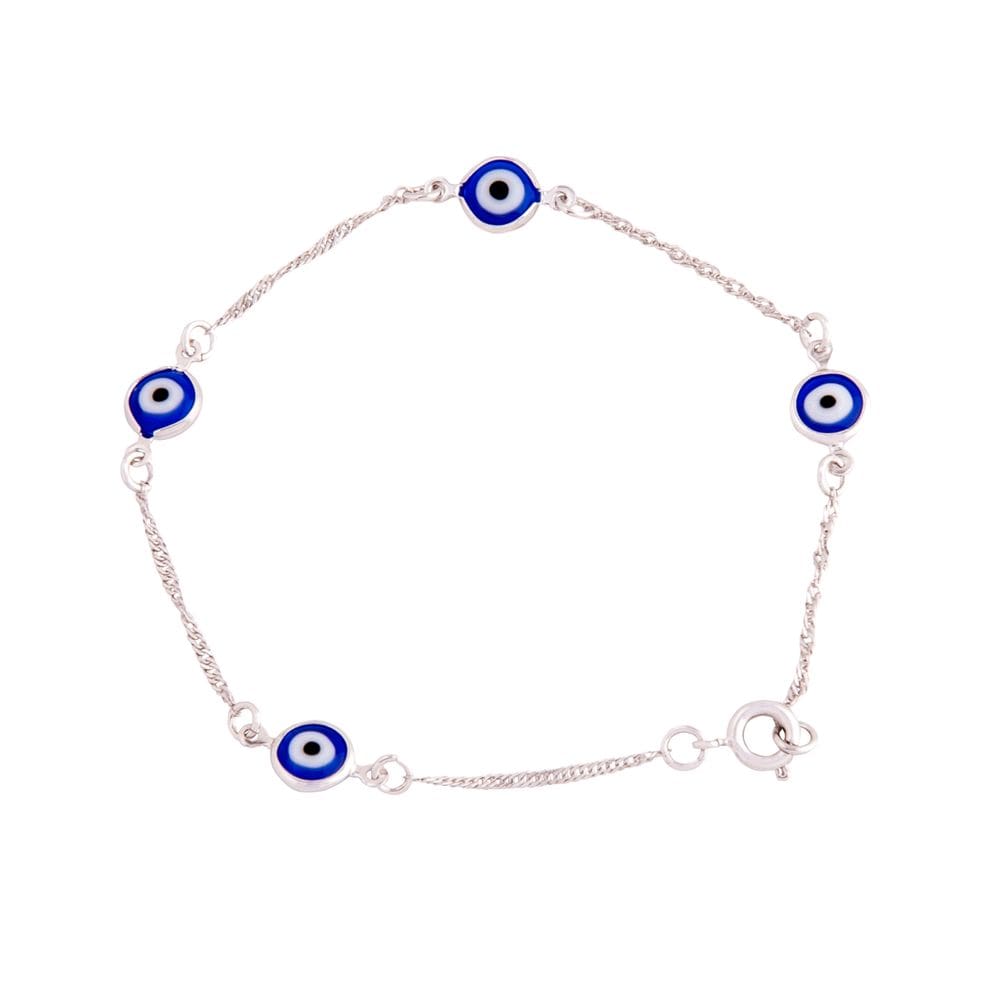 Pulseira com Olhos Gregos ródio branco