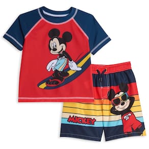 Conjunto de roupa de banho Disney Mickey Mouse Toddler Boys 2T Red
