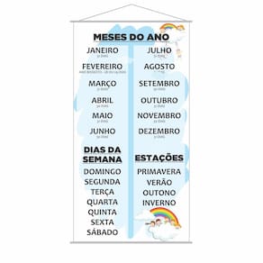 Banner Estações + Meses Do Ano + Dias Da Semana 80X50Cm