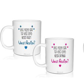 Kit 2 Canecas Convite Você Aceita Pra Pajem&Daminha