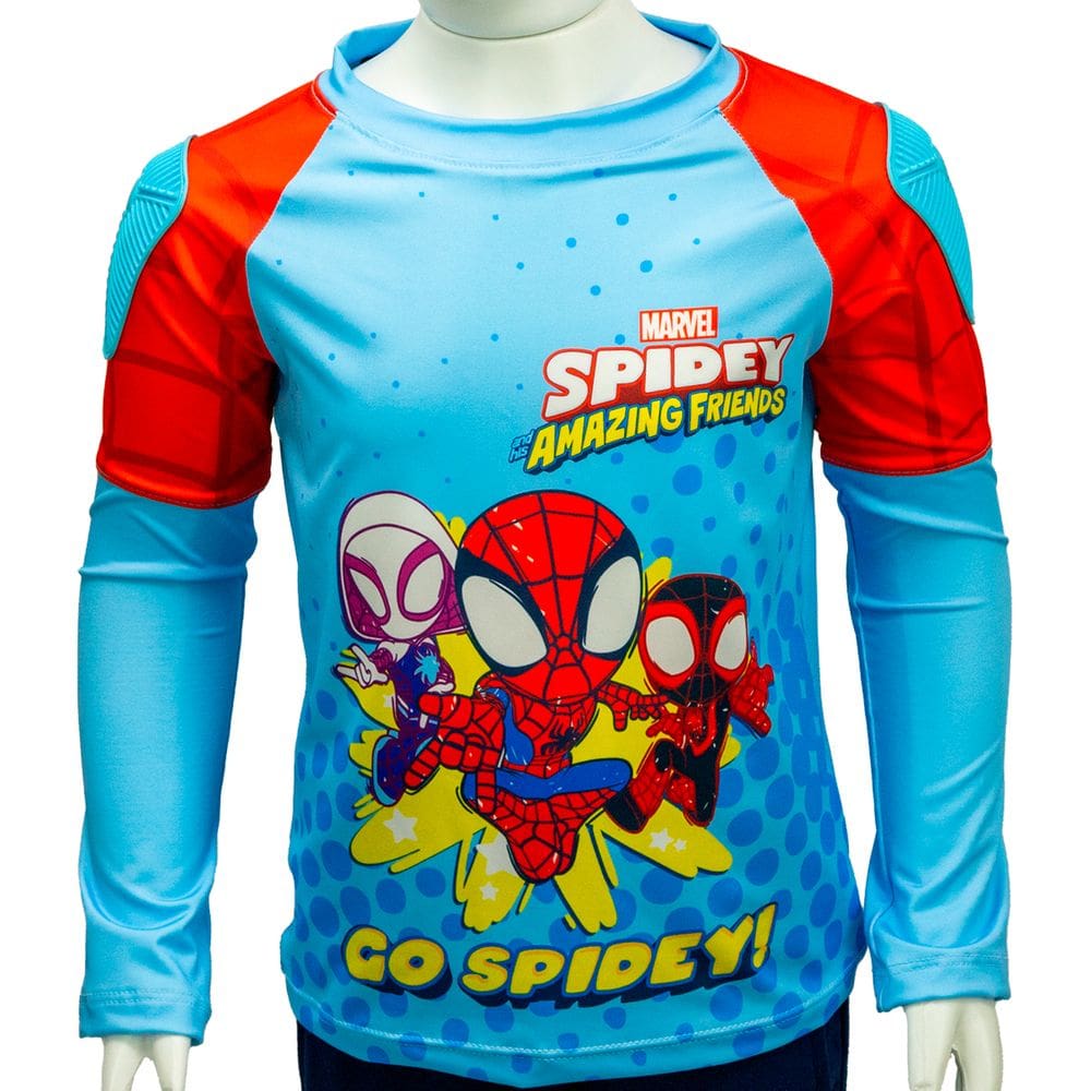 Camiseta de Proteção Infantil Gola Redonda Térmica UV 50+ Spidey Tam 4 6 8 Nathor