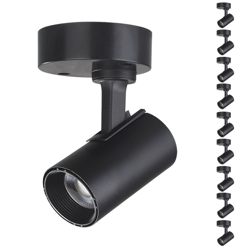 10 Spot Direcionável Sobrepor 7w Preto Bivolt 3000k Foxlux