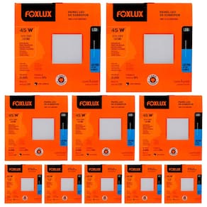 Kit 10 Painel Led Quadrado Sobrepor 45W 6500K Bivolt Foxlux