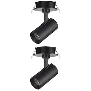 2 Spot Direcionável Embutir 7w Preto Bivolt 6500k Foxlux