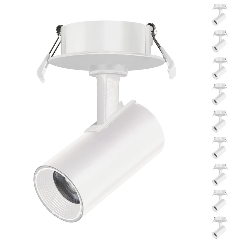 10 Spot Direcionável Embutir 7w Bivolt Branco 6500k Foxlux