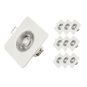 Kit 10 Spot LED Embutir Quadrado 5W Bivolt Luz Branca Foxlux