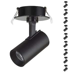 10 Spot Direcionável Embutir 7w Preto Bivolt 6500k Foxlux