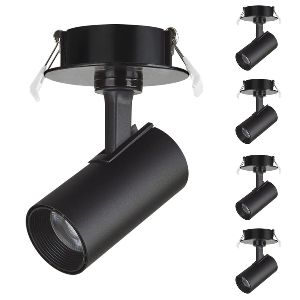 5 Spot Direcionável Embutir 12w Preto Bivolt 6500k Foxlux