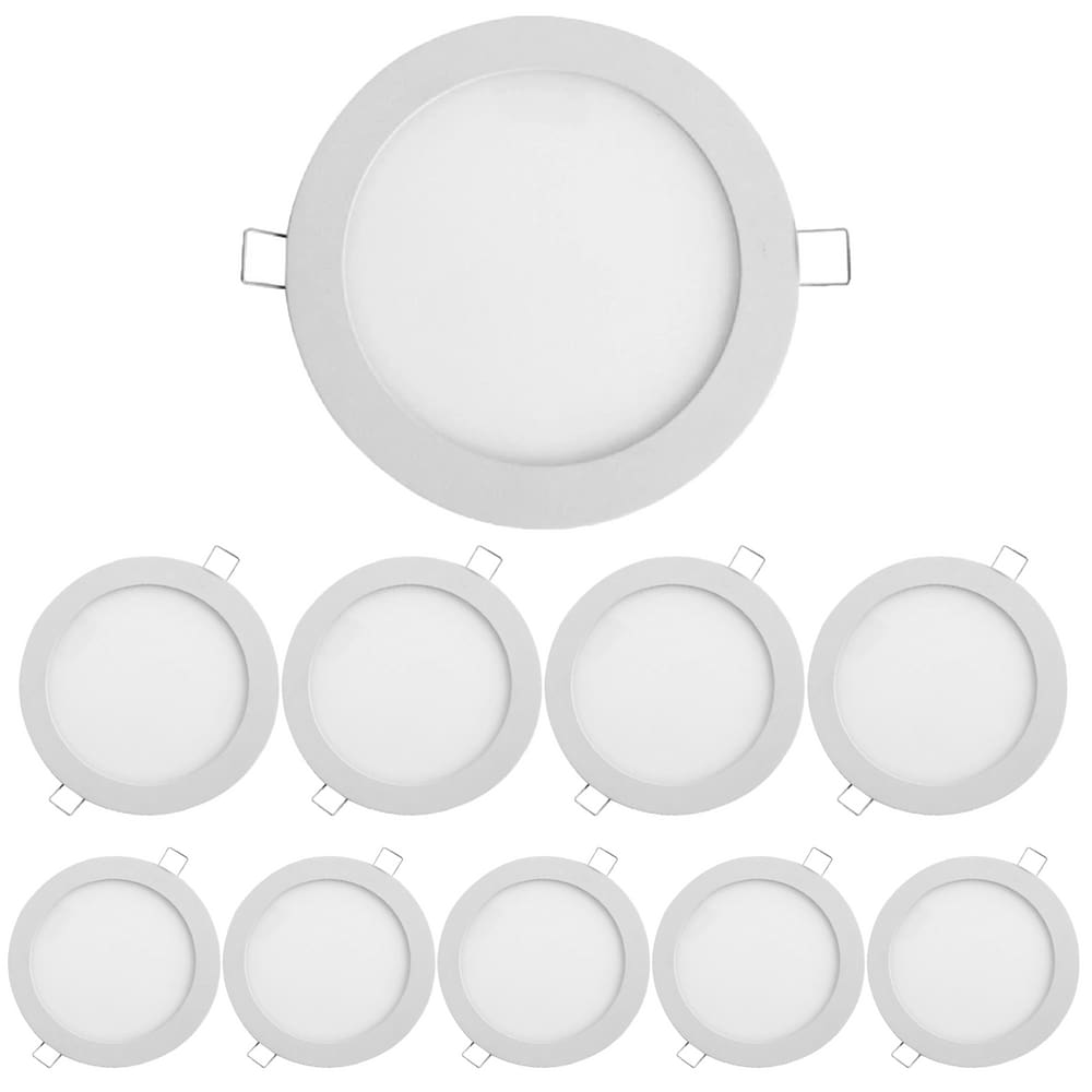 Kit 10 Painel Led Redondo Embutir 6W 6500K Bivolt Foxlux