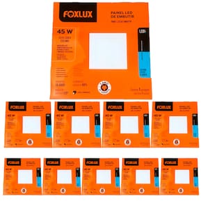 Kit 10 Painel Led Quadrado Embutir 45W 4000K Bivolt Foxlux