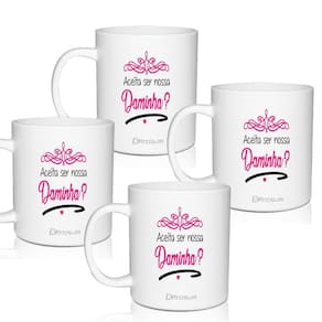 Kit 4 Canecas Brancas Lembrança Personalizada Para Daminhas