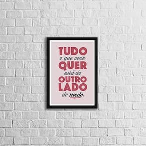 Quadro Do Outro Lado Do Medo 45X34Cm Com Vidro Moldura Preta