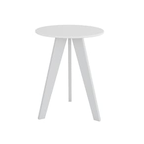 Mesinha Lateral Retrô Peroba Branco Com Brilho Em 100% Mdf Branco