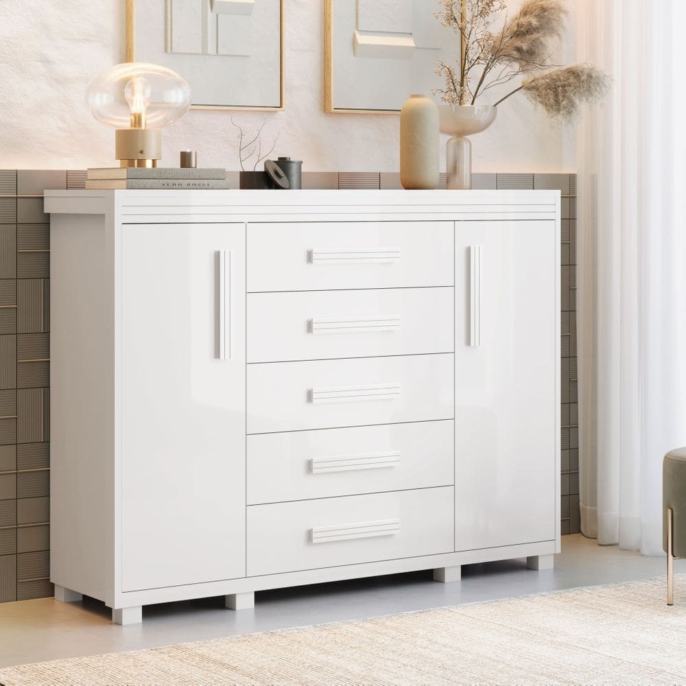 Cômoda Quarto Havana Sapateira 2 Portas e 5 Gavetas 100% MDF