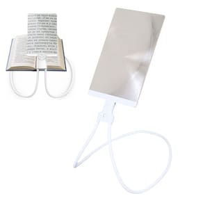 Lupa de Pescoço Leitura Aumento 5x Haste Flexivel Maos Livres Apoio Mesa Trabalho Idoso Baixa Visao Vista Cansada Visualizaçao Ampla