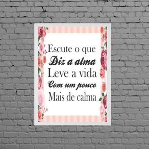 Quadro Leve A Vida Com Mais Calma 45X34Cm Moldura Branca