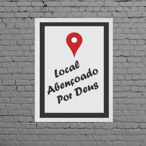 Quadro Local Abençoado Por Deus 45X34Cm Moldura Branca