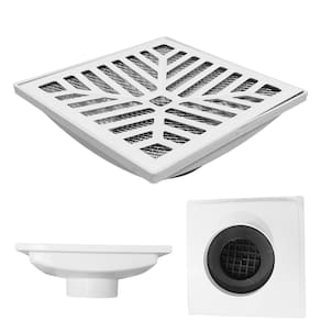 Ralo Branco Anti Cheiro 20x20 Aluminio Concova Saída 100mm Sifonado e Tela Anti Insetos