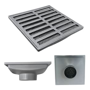 Ralo Cinza 20x20 Aluminio Reta Saída 3 Polegadas - 75mm com Dupla Tela Anti Insetos