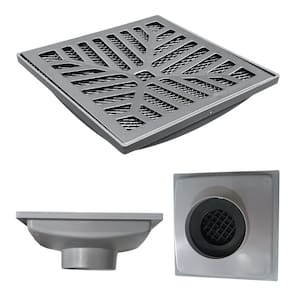 Ralo Cinza Anti Cheiro 20x20 Aluminio Concavo Saída 100mm Sifonado e Tela Anti Insetos