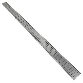 Grelha Pluvial 5x100 em Inox Polido Espelhado Perfurado Moderno com Aro Borda de Piscina Varanda Gourmet