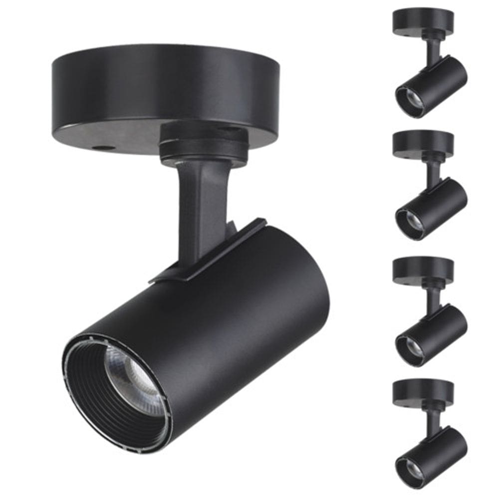 5 Spot Direcionável Sobrepor 7w Preto Bivolt 3000k Foxlux