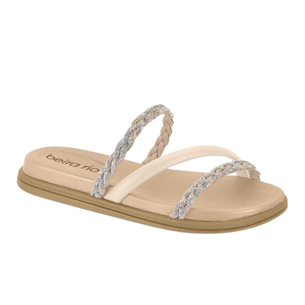 Papete Beira Rio Feminina Conforto Aurora Boreal Creme