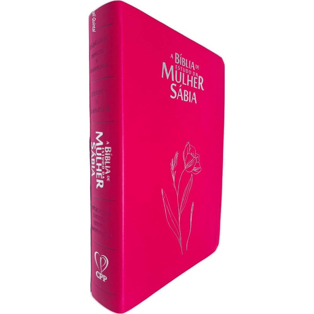 A Bíblia de Estudo da Mulher Sábia ARC Full Color C/ Harpa Avivada e Corinhos Capa PU Luxo Magnólia Pink