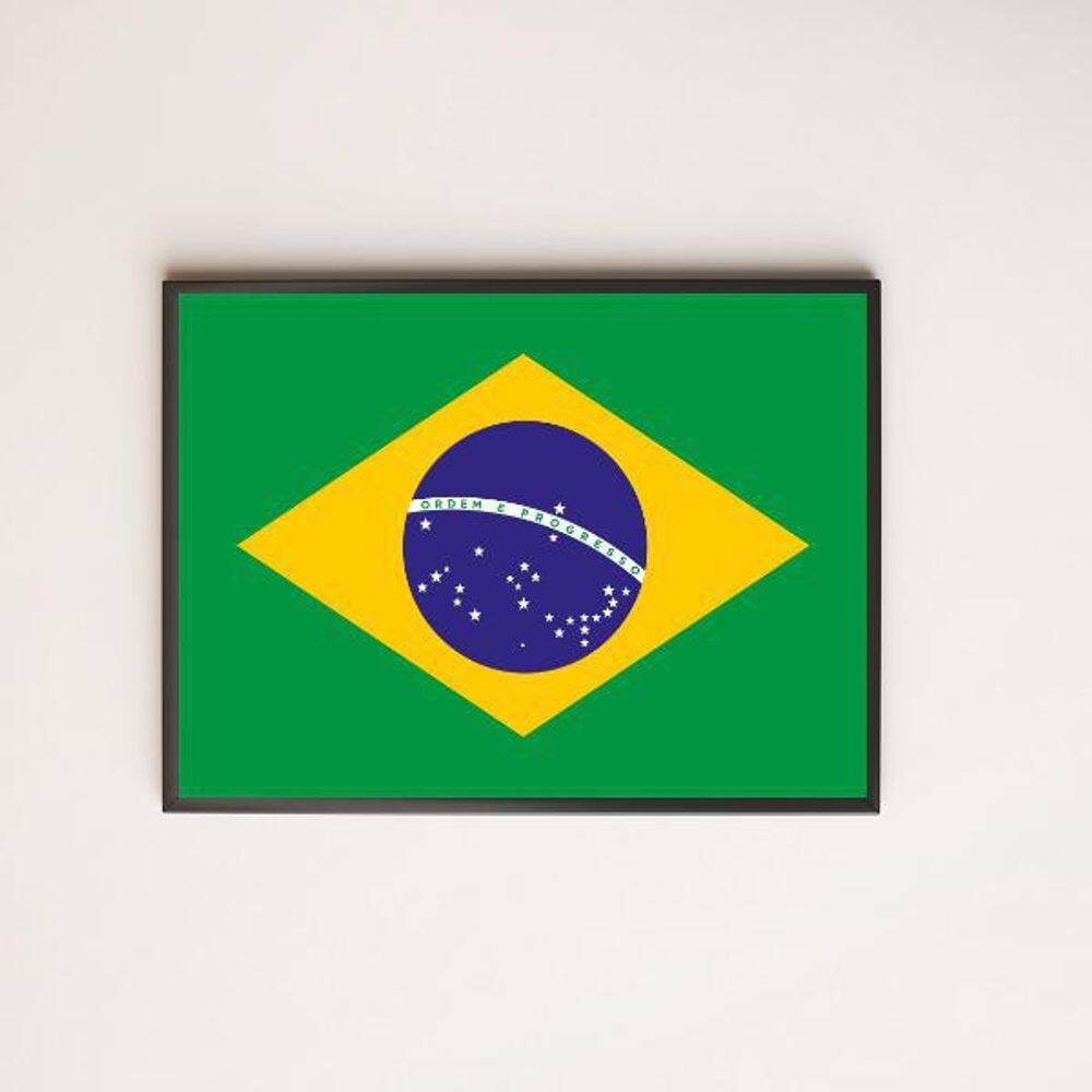 Quadro Decorativo Bandeira Brasil 33X24Cm