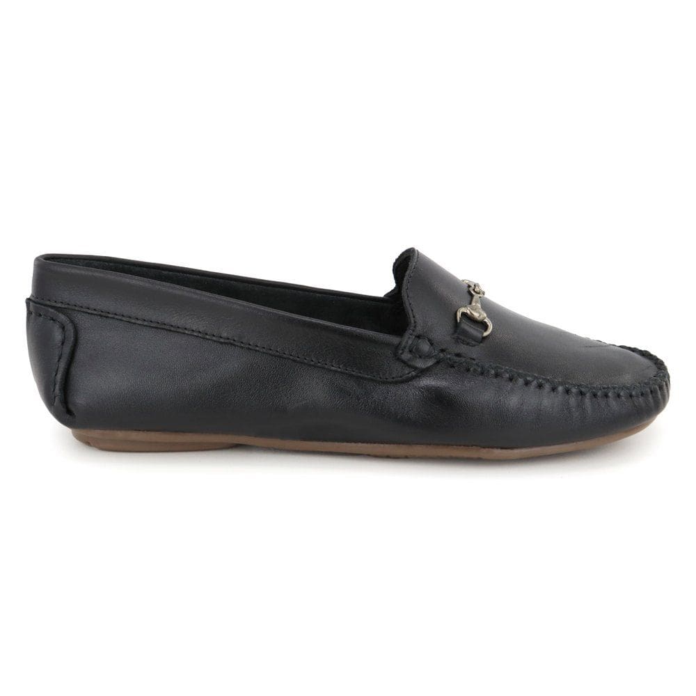 Mocassim Feminino Conforto Sap Drive Macio casual Couro Preto