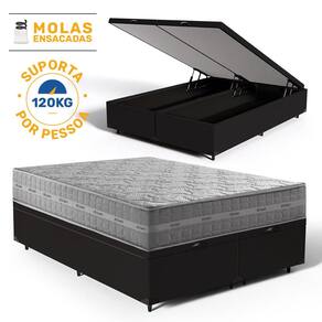 Cama Box Baú com Colchão de Molas Ensacadas Ultra Spring Anjos Queen 158cm