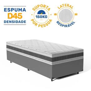 Cama Box com Colchão de Espuma D45 Double Face Air Pro Força Anjos Solteiro 88cm
