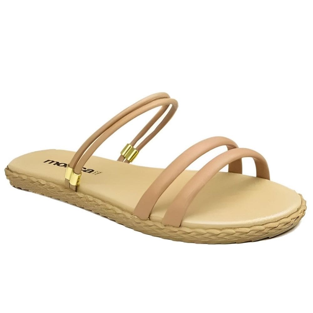 Rasteira Moleca Flat Casual Minimalista Feminina Nude