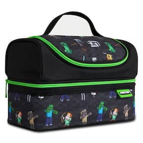 Lancheira Minecraft isolada para crianças, lanches de viagem, preta