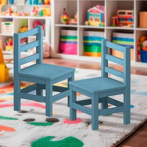 Conjunto Infantil 2 Cadeiras Com Encosto Azul Taron JM Móveis