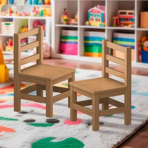 Conjunto Infantil 2 Cadeiras Com Encosto Nogueira Taron JM Móveis