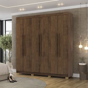 Guarda Roupa Roupeiro Casal Elegance 6 Portas Imbuia Vila Rica