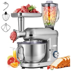 Batedeira 3 em 650 W 6 Velocidades 5,5L, 110v, VIVOHOME 3 in 1 Blender548, Prateado