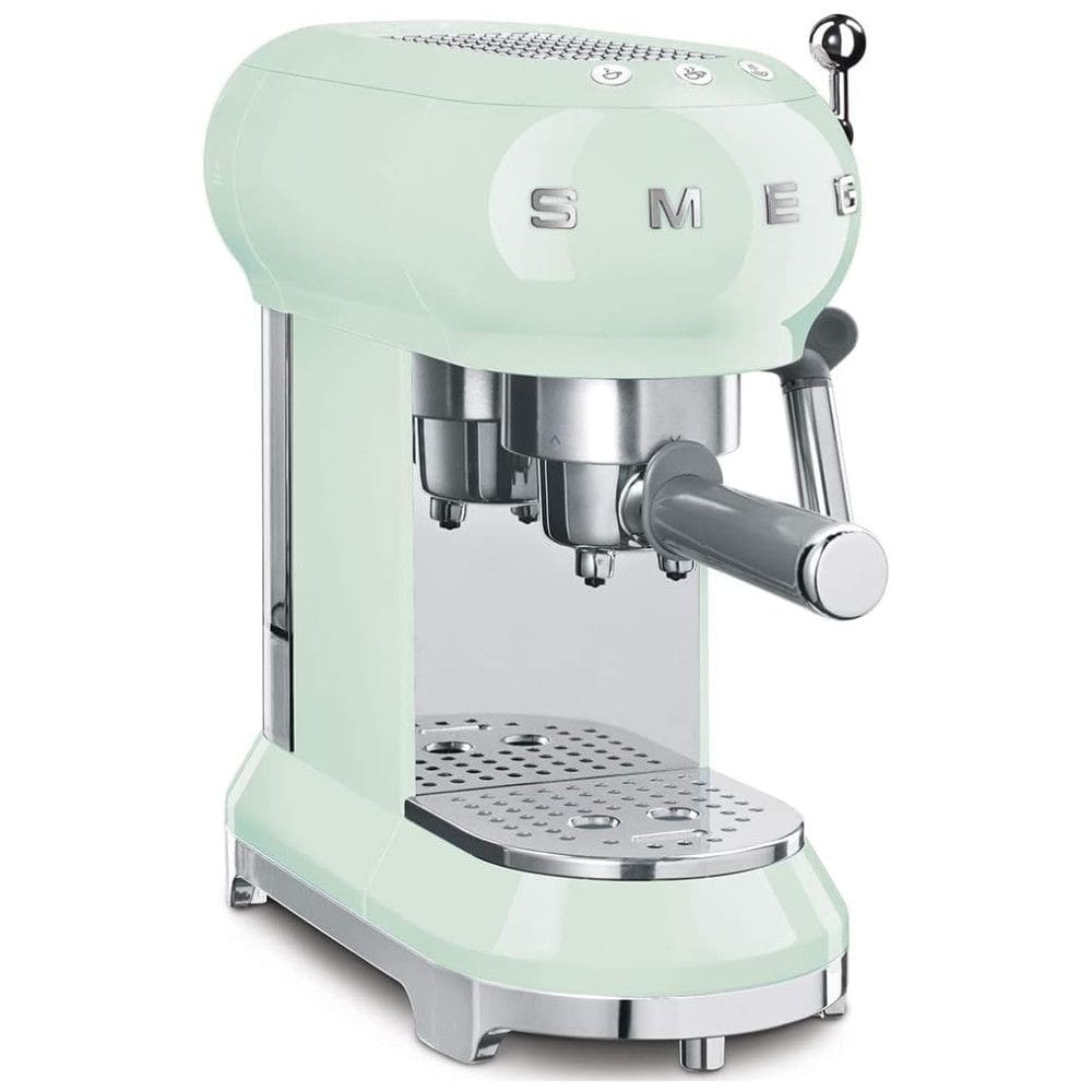 Cafeteira Elétrica Programável Expresso Automática Retro em Aço Inoxidável, Pastel, claro, claro, 110v, SMEG ECF01PGUS, Verde claro